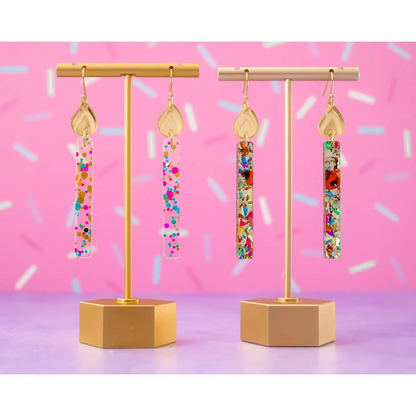 Birthday Candle Earrings Confetti Dots