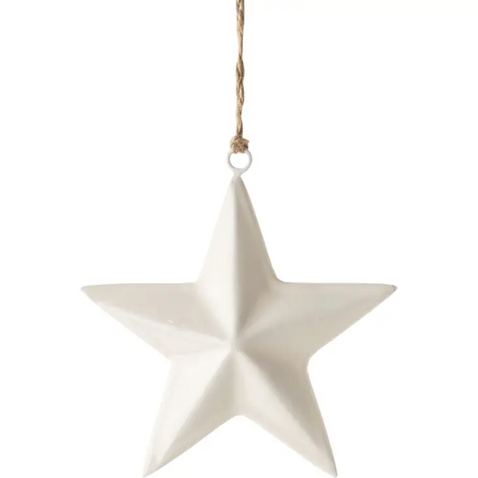 White Enamel 3D Star Ornament