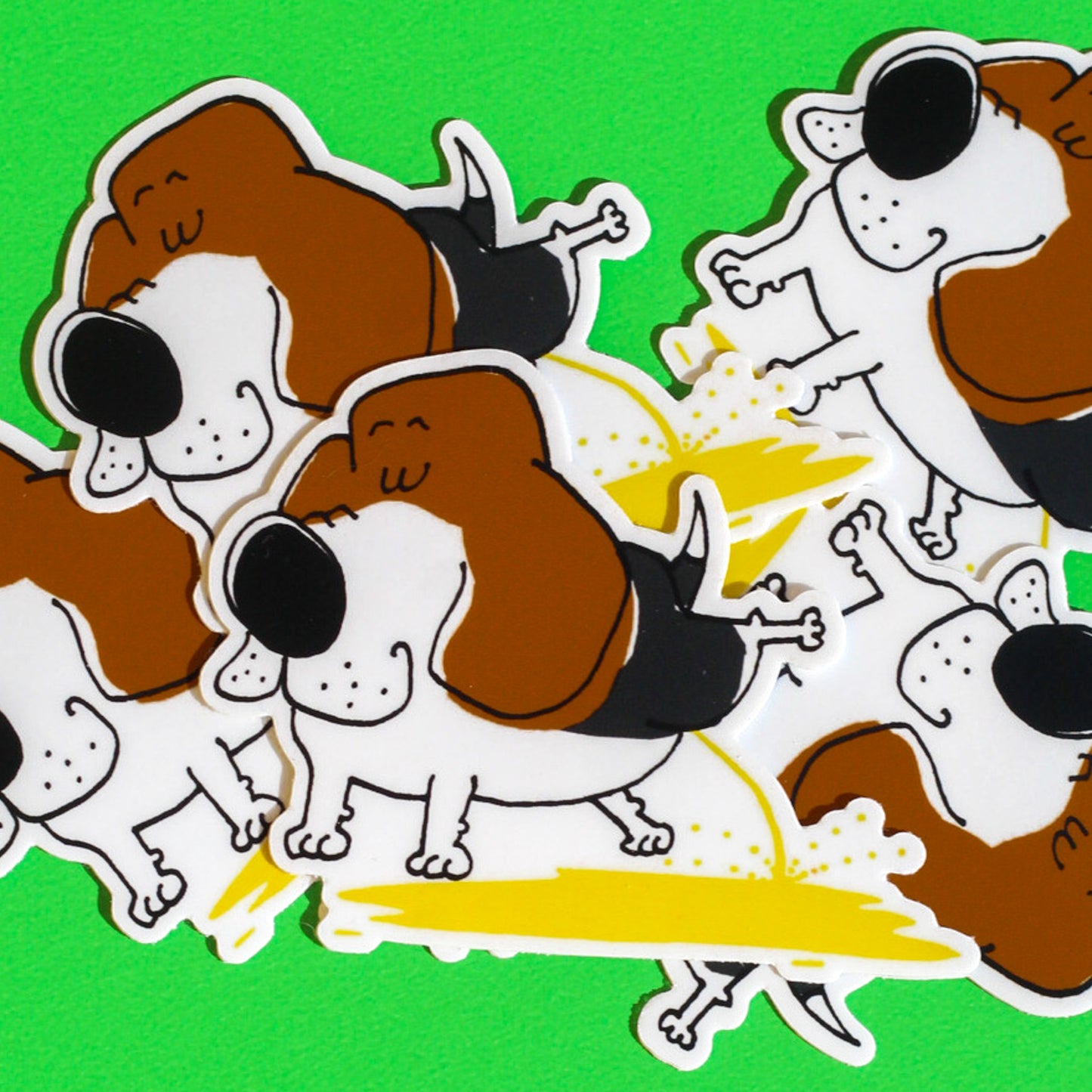 Peeing Beagle Sticker